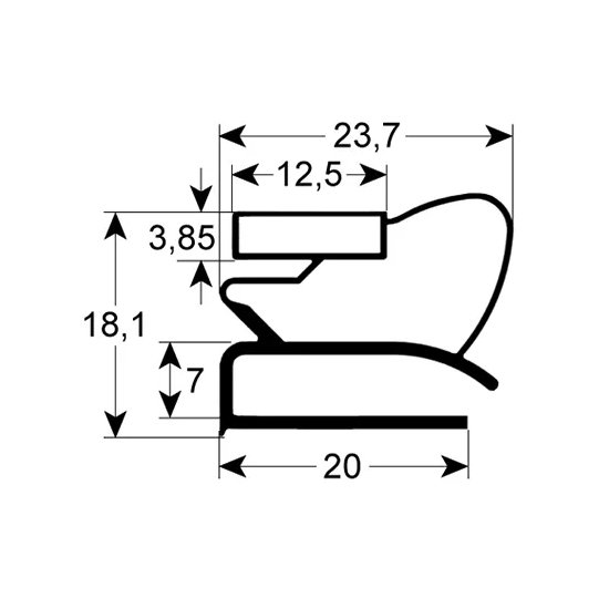 EKT Gasket profile with the reference EKT-G01