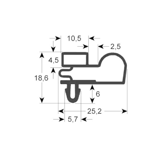 EKT Gasket profile with the reference EKT-G05