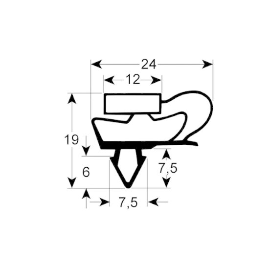 EKT Gasket profile with the reference EKT-G08