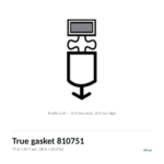 True gasket 810751 cross-section, profile G24, 77.6 x 65.7 cm door seal for 3 True models