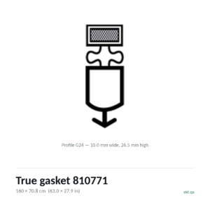 True gasket 810771 cross-section, profile G24, 160 x 70.8 cm door seal for 56 True models