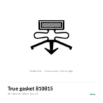 True gasket 810815 cross-section, profile G28, 66 x 33.3 cm door seal for 9 True models