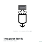 True gasket 810883 cross-section, profile G24, 105.8 x 59 cm door seal for 11 True models