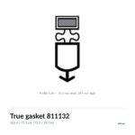 True gasket 811132 cross-section, profile G24, 185.4 x 75.5 cm door seal for 14 True models