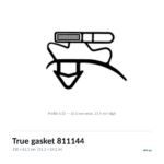 True gasket 811144 cross-section, profile G32, 130 x 61.5 cm door seal for 3 True models
