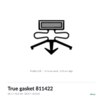 True gasket 811422 cross-section, profile G28, 66.1 x 42.6 cm door seal for 13 True models