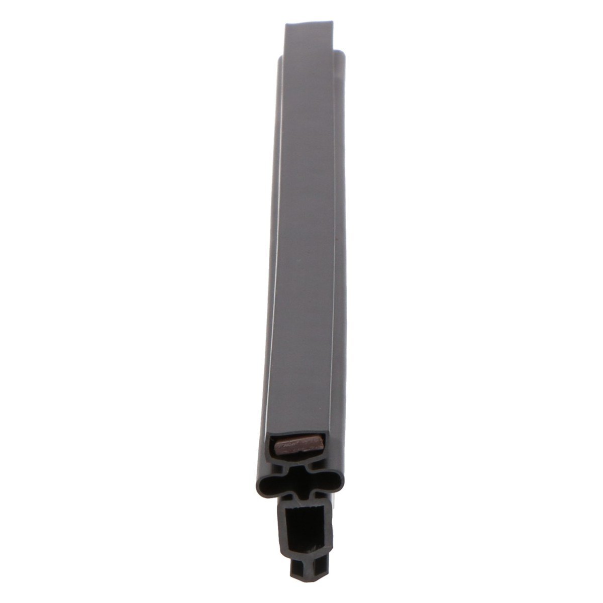 True refrigeration gasket profile G24, narrow tall magnetic dart seal, end view showing the magnet chamber and the push-in dart