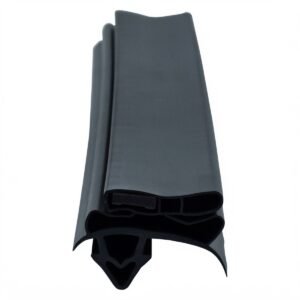 True refrigeration gasket profile G32, swept-flap magnetic dart seal, end view showing the magnet chamber and the push-in dart